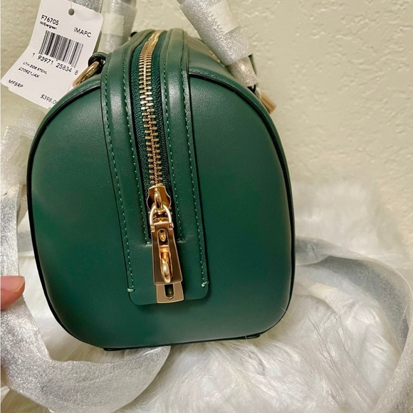 NWT Coach Zoe Barrel Leather Satchel Purse F76705 In Evergreen Color - Picture 5 of 10
